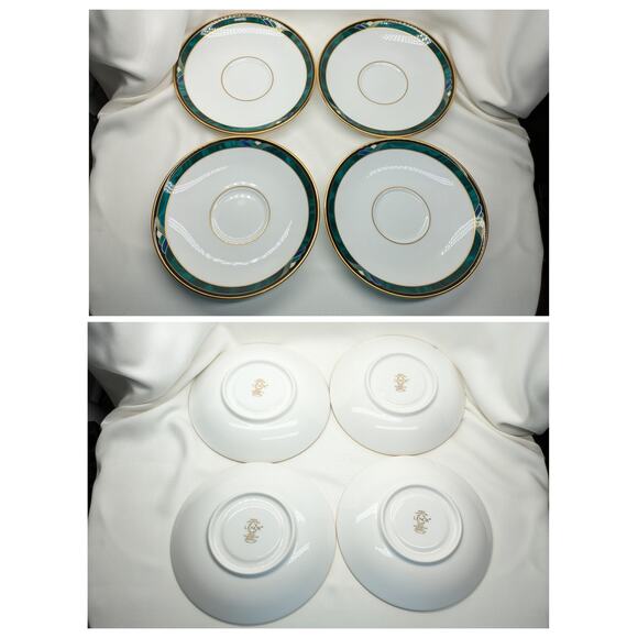 Set of 4 Lenox Kelly Debut Collection Cups and Saucers - 8 Pieces Green USA - Picture 4 of 9